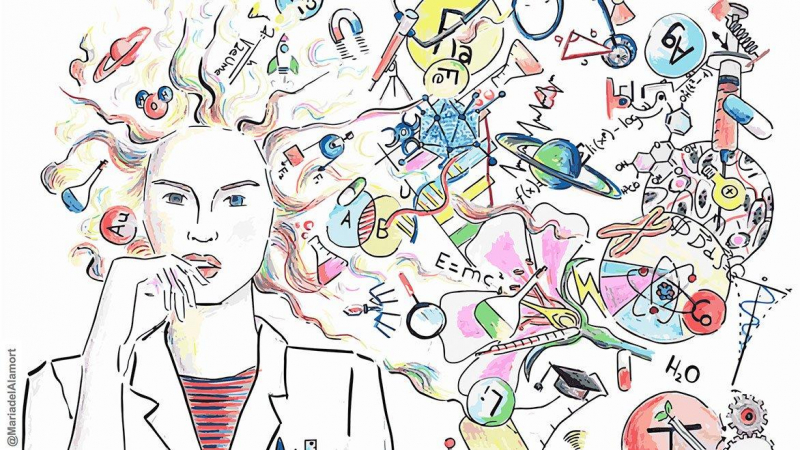 Día Internacional de la mujer y la niña en la Ciencia Cartel del Día Internacional de la mujer y la niña en la Ciencia